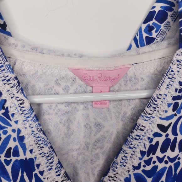 Lilly Pulitzer Harmon Hoodie Navy Taverna Tile - Picture 3 of 6